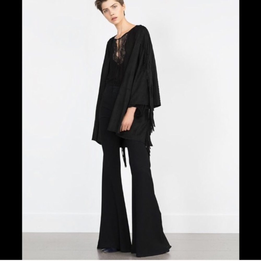 Zara suede fringe  statement jacket